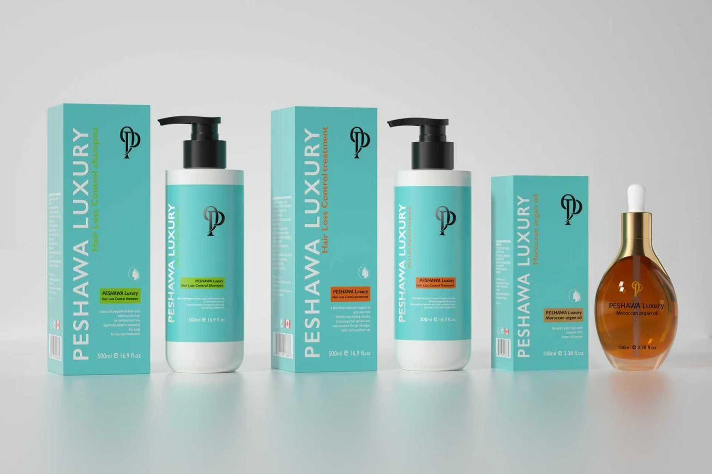 PESHAWA Luxury Complete Haarverzorgingsset - shampoo, treatment en arganolie