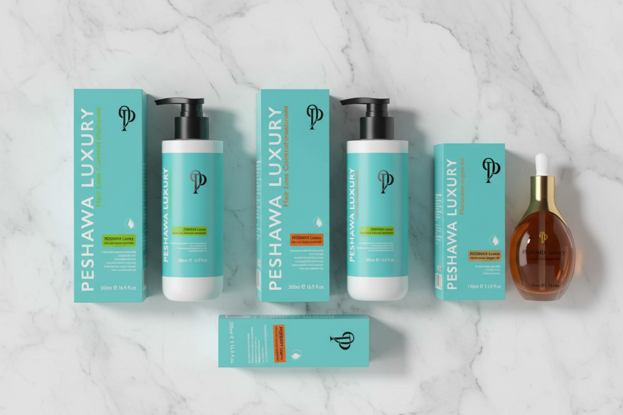 PESHAWA Luxury Complete Haarverzorgingsset – Shampoo, Treatment & Arganolie
