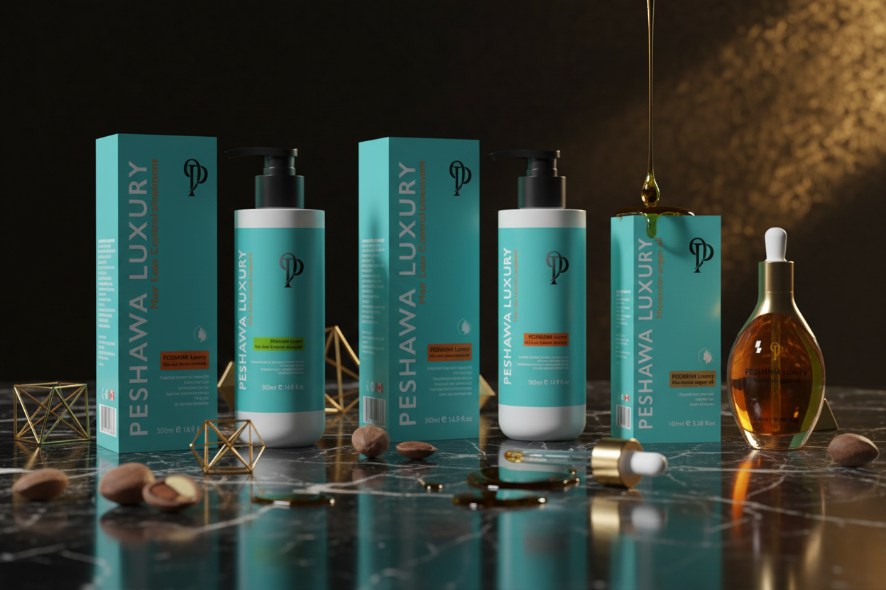 PESHAWA Luxury Complete Haarverzorgingsset – Shampoo, Treatment & Arganolie